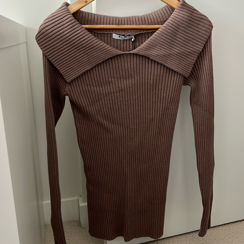 na-kd off the shoulder sweater